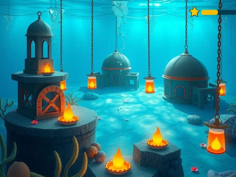 Aqua Adventures Diwali event with underwater lamps